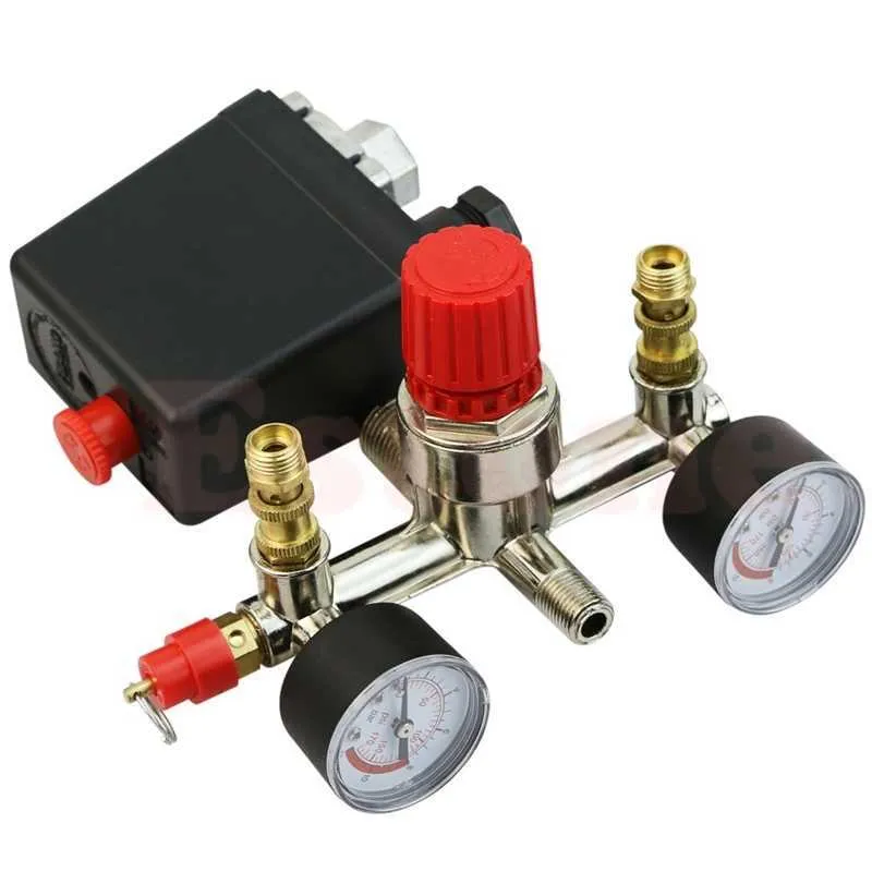 Heavy Duty Gauges Regulator Air Compressor Pump Tryckstyrningsomkopplare T200605