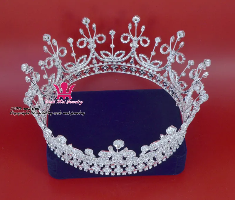 Magnífico desfile Miss Gran Tiara Corona Rosa AB Estrás de joyería de pelo