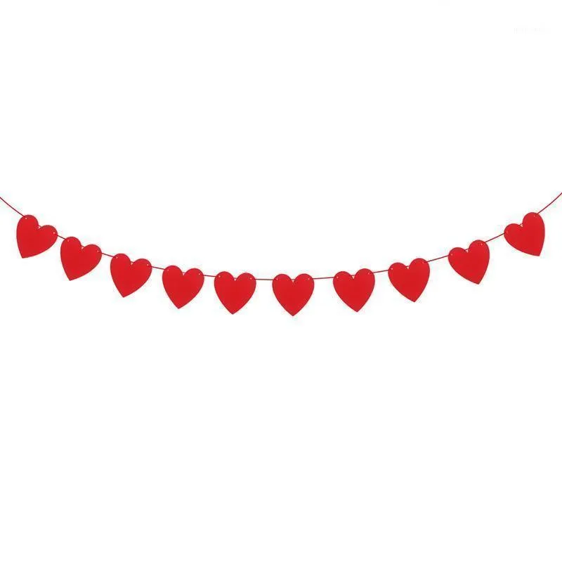 Parti Dekorasyon 3 M Asılı Dekor Kırmızı Aşk Kalp Bunting Bannerlar Garland Düğün Sevgililer Günü Doğum Günü Gelin Duş Evlilik Teklifi