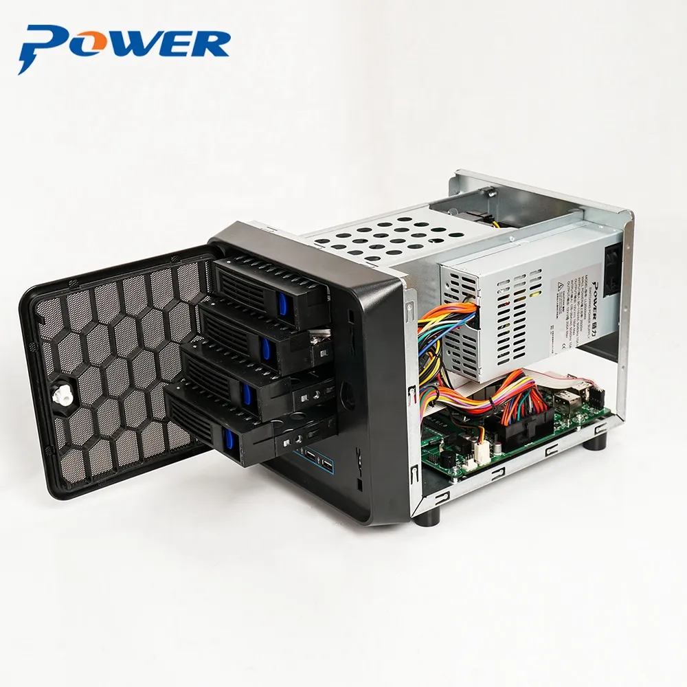 PCケース　Mini-ITX　HDD4ベイ　NAS向き　マザボ、電源付 PCケース Mini-ITX HDD4ベイ NAS向き マザボ、電源付 ：12台のHDDを