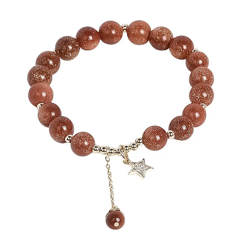 Charm Bracelets Woman Simple Natural Crystal Bracelet Creative Stone Star Pendant Wrist Chain Fashion Jewelry Gift