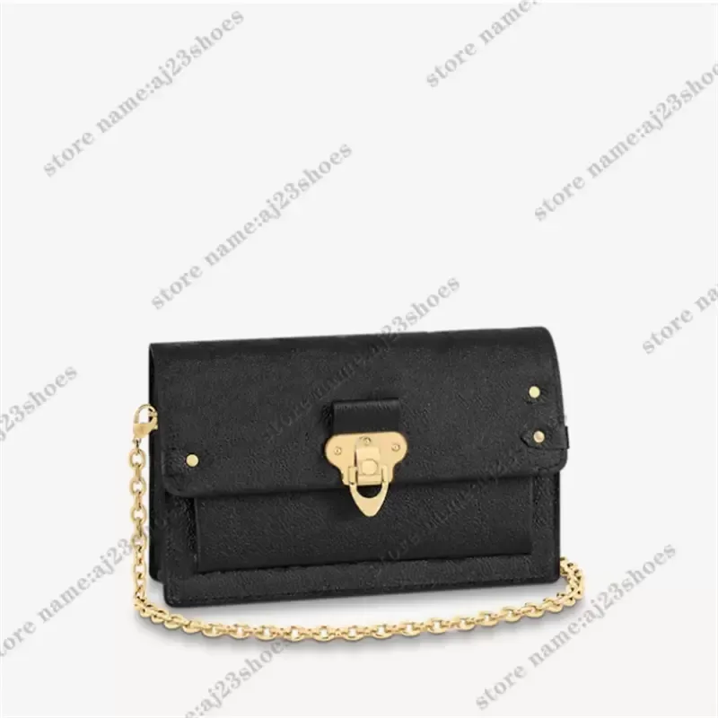 Vavin portfel torba na łańcuszku list kwiat wytłoczony nadruk luksusowe designerskie torby kompaktowy portfel torebka torba crossbody M67839