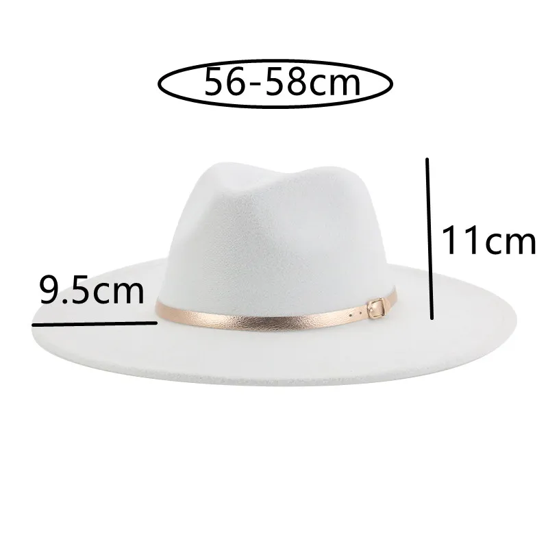 Fedora Hats for Women Band Classic Formal Church Wedding Hats for Men Panama Solid Black White Felt Women Hat Sombreros De Mujer302r