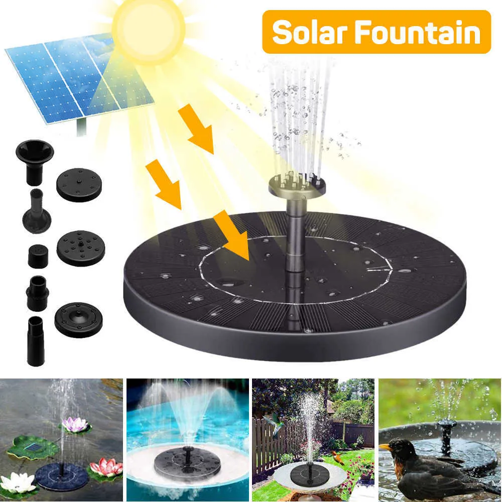 Mini Solar Fountain Pump Powered Water Garden Drijvende Herfst Pool Pond Decoratie 210713