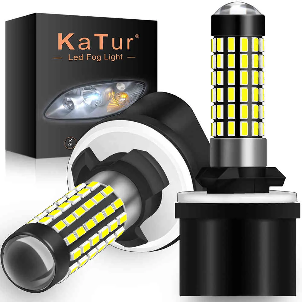 Katur 2 uds H27W/1 880 bombillas luces para coches lámpara de conducción antiniebla 78SMD 3014 fuente de luz de coche 6000K blanco H27W1 H27 Led