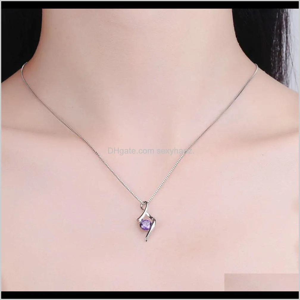 pendant s925 sterling silver fashion diamond zircon necklace accessories heart-shaped pendant jewelry korean simple temperament