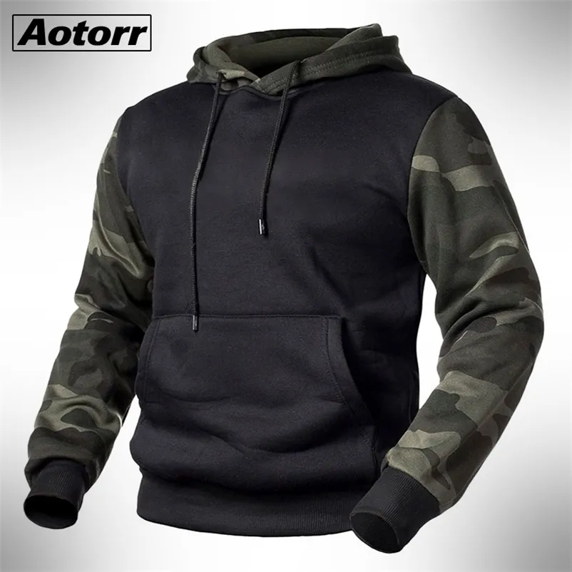 Armia Zielona Mężczyźni Wojskowe Kamuflaż Kamuflaki Jesień Zimowe Bluzy Z Kapturem Męskie Camo Hoody Hip Hop Streetwear Brand Top 4XL 210715