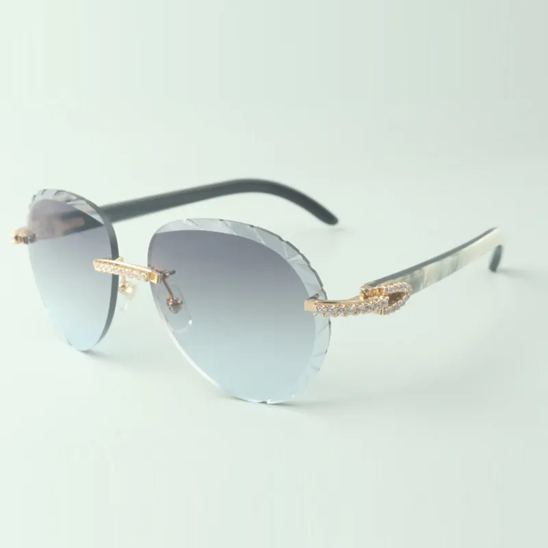 2022 Classic Medium Diamond Solglasögon 3524027 Med Blandade Buffalo Horn Arms Glasögon, Direktförsäljning, Storlek: 18-140 mm