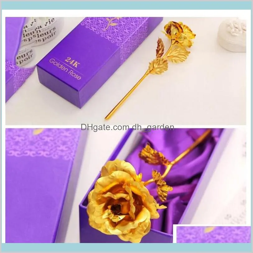 Fashion Gold Foil Rose Flower with