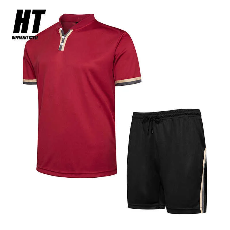 Мужская спортивная одежда бренда трексуита мужчин летняя повседневная мода набор 2 шорты шорты с коротким рукавом TEE устанавливает бегуны мужская одежда 210603