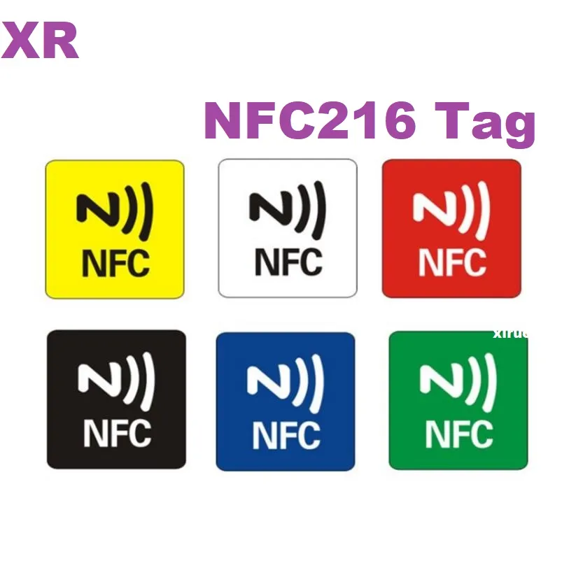 Adesivi NFC216 con stampa passiva da 100 pezzi con strato anti-metallo 13,56 MHz Tag NFC impermeabile per animali domestici Adesivo NFC per social media per la condivisione delle informazioni di contatto Controllo dell'accesso