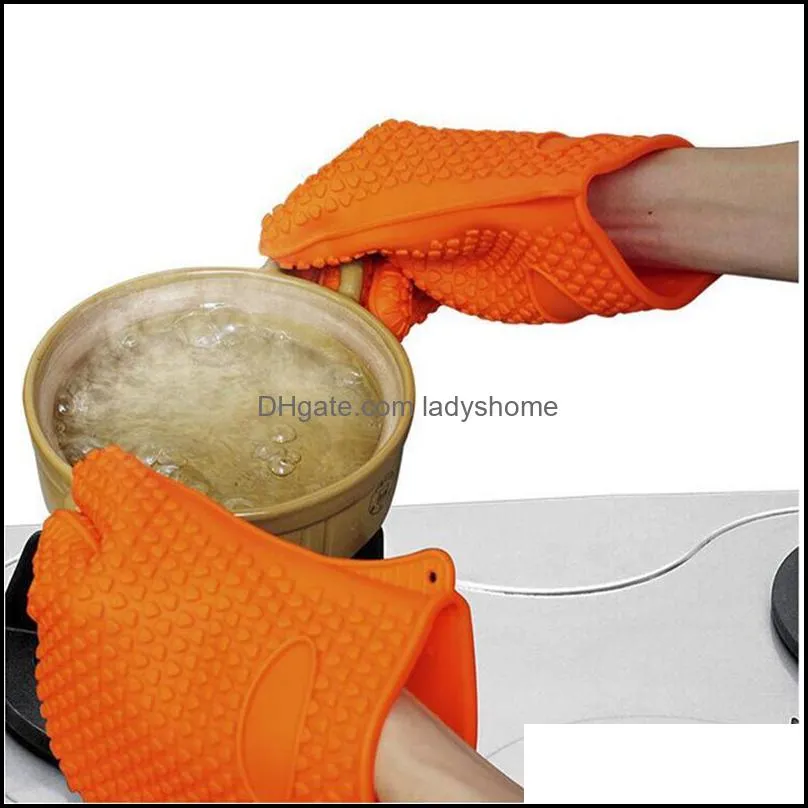 Silicone Organizer Insulated Heat Gloves Microwave Oven Gloves Hot Plate Clip Anti-scald Thicken Mitt Kitchen Tools HWA5642