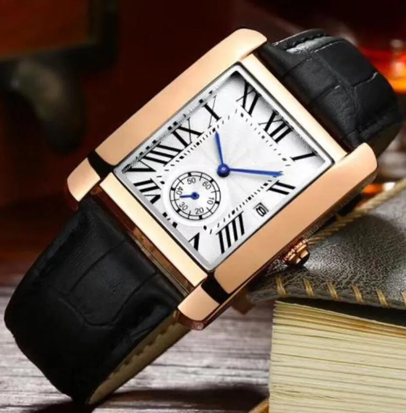 Fashion lovers wristwatch for women men square luxury ladies watches casual watch famous brand black leather roman dial relogio br224N