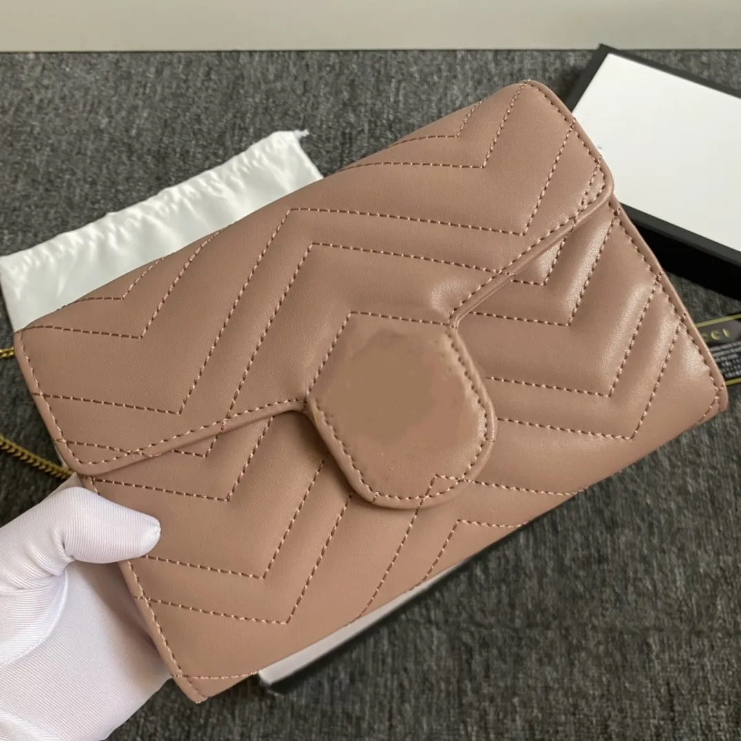 Women card holder Wallets Designer Clutch Bags Handbags High Quality Real Leather interior slot pocket Quilted Shoulder Bag 4 colors size 20cm