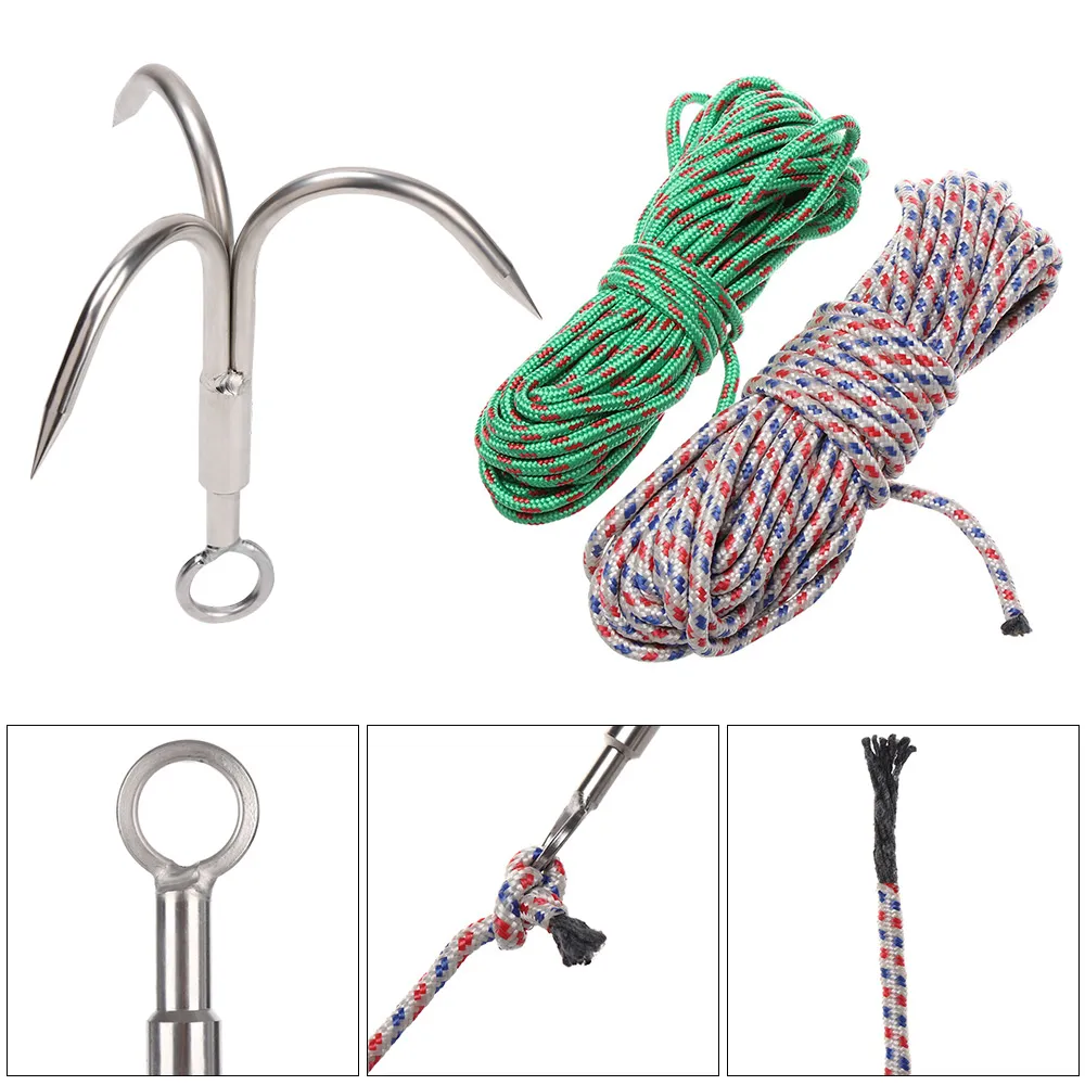 Climbing Rope Claw Ice Rock Hooks Carabiner Auto fasten Clip Mountaineering Flying Grappling Outdoor Hiking Tool wk566