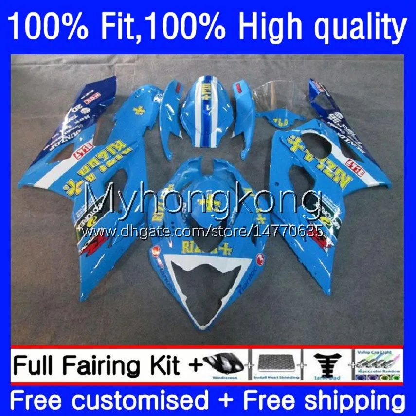 Carénages de moulage par injection pour SUZUKI GSX-R1000 GSXR1000 K5 2005-2006 Carrosserie 26No.06 GSXR 1000 RIZLA Blue CC 1000CC 05 06 GSXR-1000 2005 2006 Bodys OEM de moto