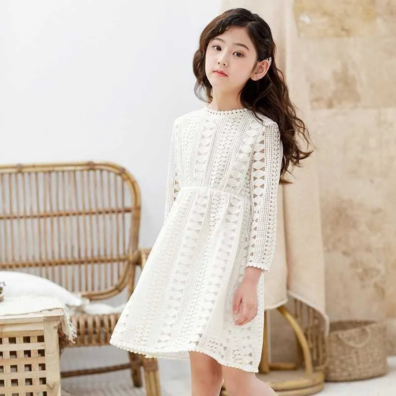 White lace kids dress top