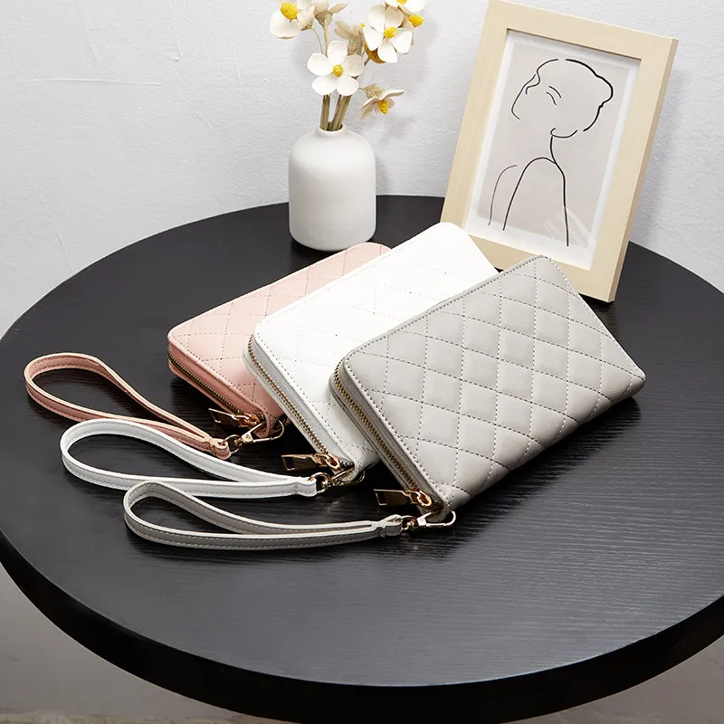 30pcs Wallets Women PU Ling Embroider Line Long Credit Card Holder