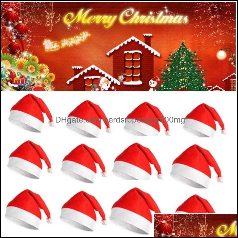 Red Santa Claus Hat Ultra Soft Plush Christmas Cosplay Hats Christmas Decoration Adults Christmas Party Hats