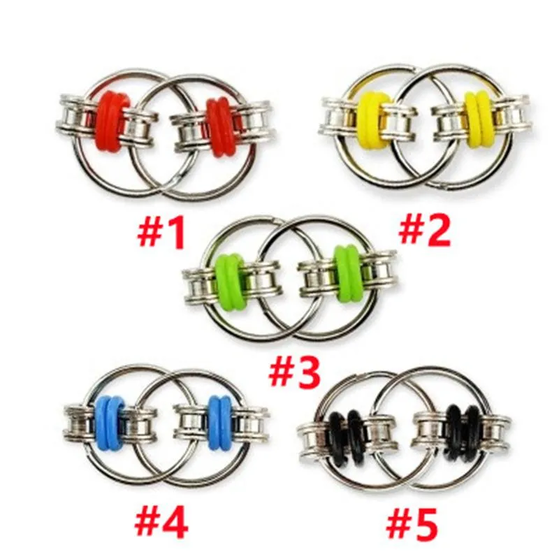 Decompression Chain Fidget Hand Spinner Finger Toys Metal Vent Toy Bike Keychain Key Ring Boring Antistress Gifts