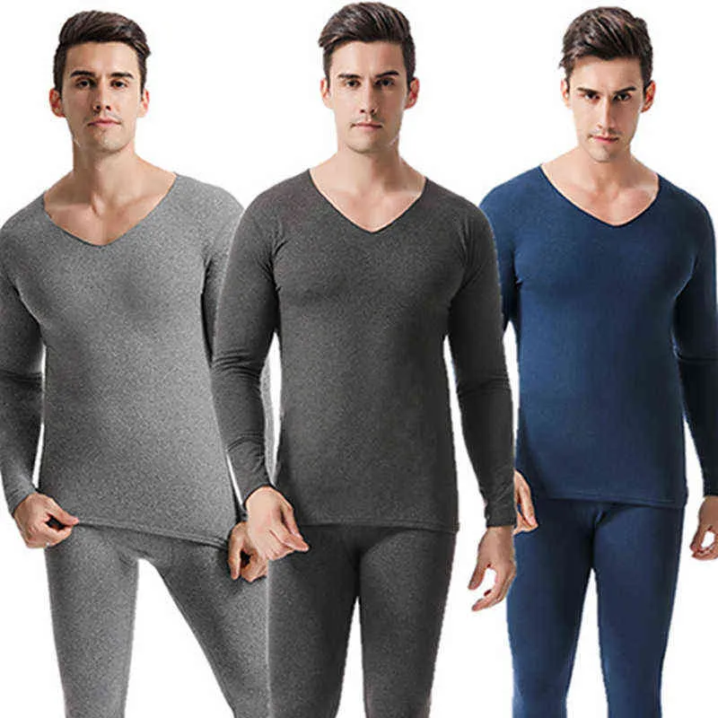 New Men Underwear Long Johns Suit Velvet Thermal Sets Warm S Elastic ...