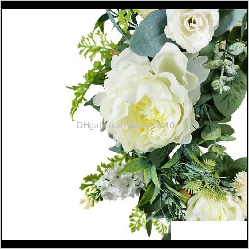 silk peony rose artificial flowers flores wreaths door colorful artificial garland for wedding home decoration diy party leaf