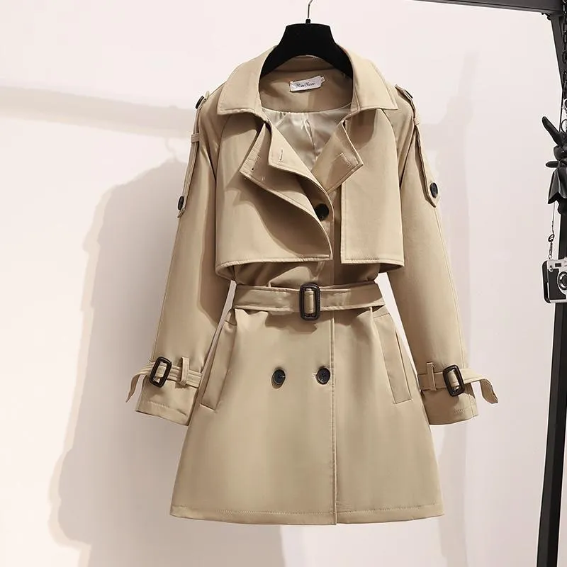 Damskie Trench Coats S-3XL Autumn Streetwear Prosta Płaszcz Brytyjski Windbreaker Kobieta Casual RaiCcoat Krótki Jaquetas Mujer