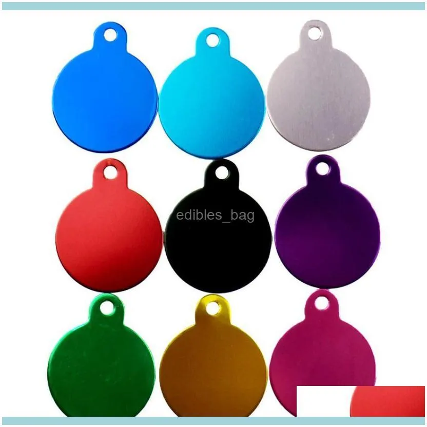 Tag,Id Card Supplies Home & Garden100Pcs Round Aluminum Alloy Blank Id Tags, Circle Laser Engravable Pet Dog Name Tags Pendants Drop