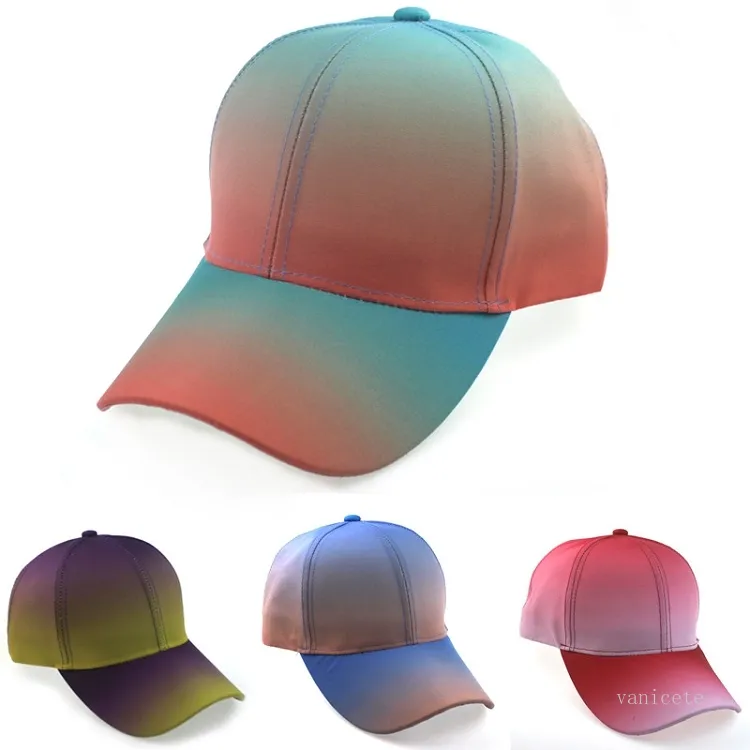 Шляпы партии красочные градиентная шапка 5 стилей личности регулируемая бейсболка для взрослых солнца шляпа Европа и америки T2I52193
