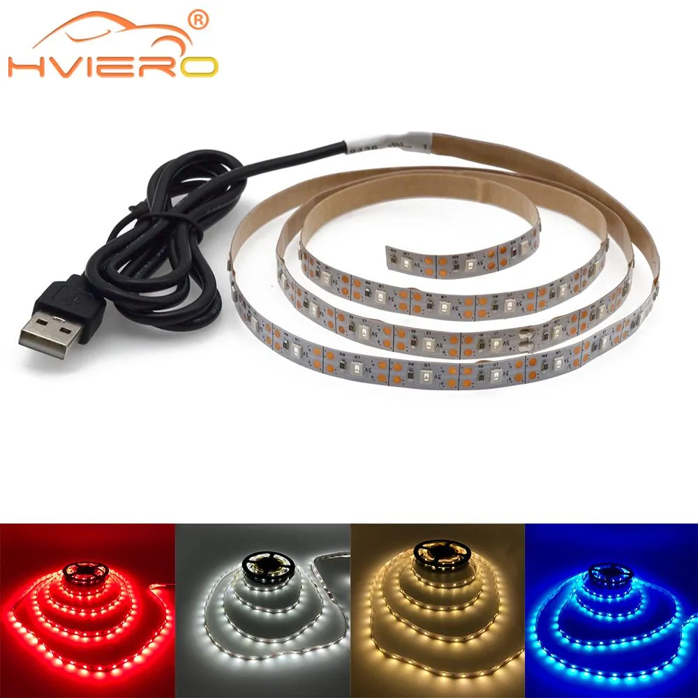 5V 1M 3M 5M USB Cable Power LED strip light lamp SMD 3528 Christmas desk Decor tape For TV Background Lighting