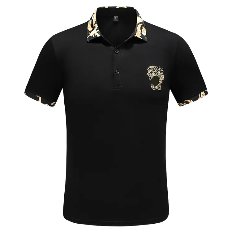 Luxury Casual mens T shirt breathable polo Wear designer Short sleeve T-shirt 100% cotton high quality wholesale black and white size M-3XL @05