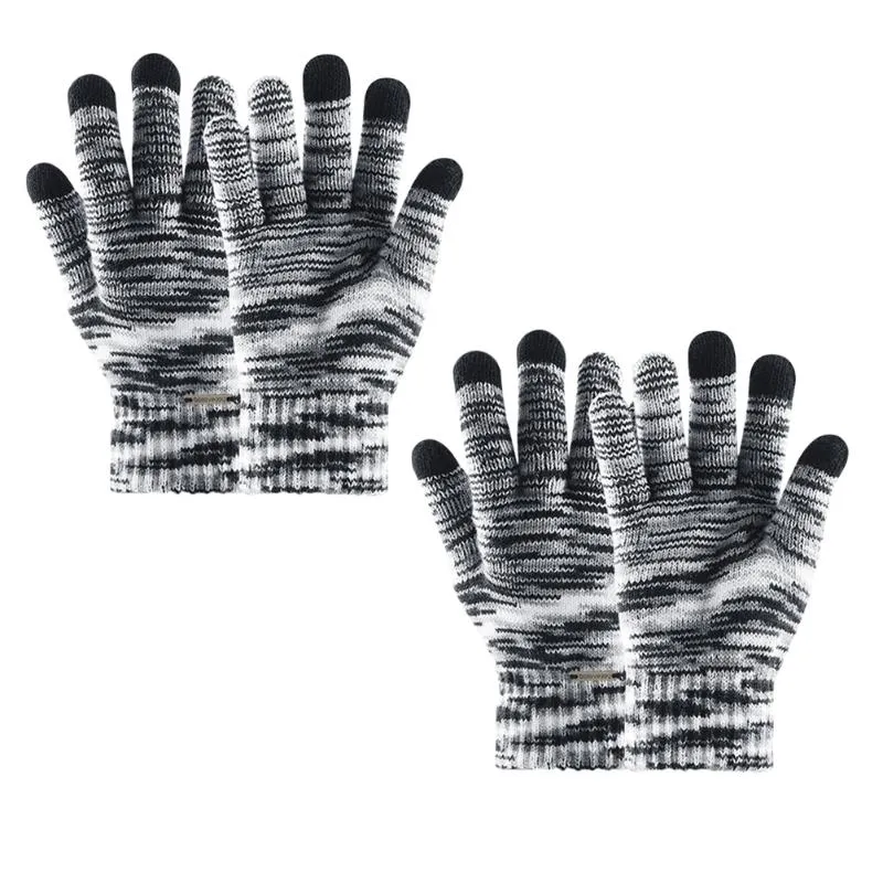 Gants sans doigts 1 paire version coréenne tricoté coupe-vent mode écran tactile chaud doigt complet hiver