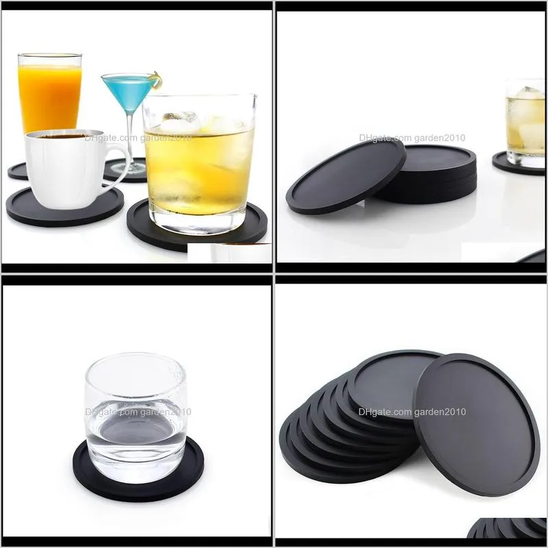 round silicone drinking coaster cup mat pad table placemats nonslip coffee cup mat kitchen accessories wb2703