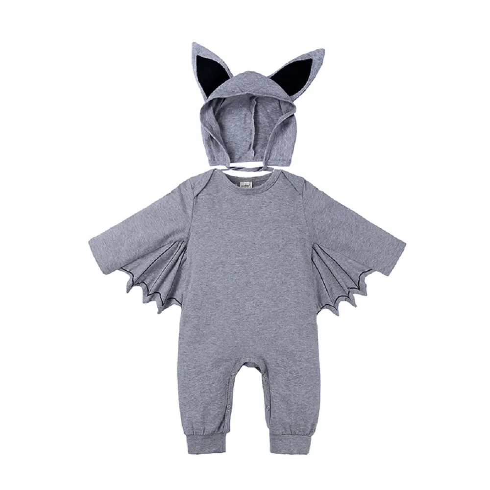 Costume Bébé Halloween Chauve-souris - Grenouillère à Capuche, Tissu Doux Respirant - Pour Nouveau-né, Garçon Ou Fille - Fêtes Déguisées