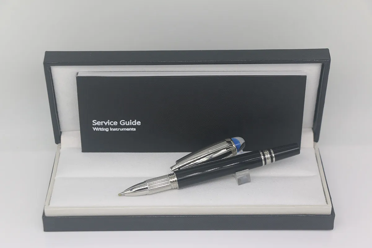 Classi Roller penna med blå kristall huvudkåpa galler Rostfritt stål Silver/Grå Trim