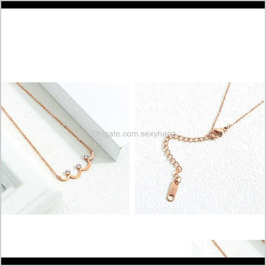 women charm choker fashion necklace woman jewelry new crystal rhinestone design stainless steel 18k gold pendant necklace s for women