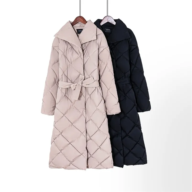 Winter Coat Kvinnor Parkas tjockare Varm Plaid Bubble Koreansk Puffer Jacket Fashion Outwear 210421