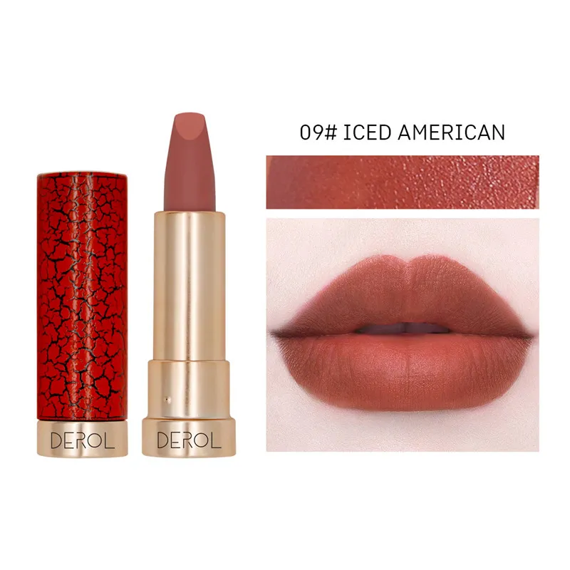 2022 Derol Fluwelen Lip Batom Matte Lipstick Waterdichte Langdurige Naakt Lip Stick Make Sexy Red Lips Gloss