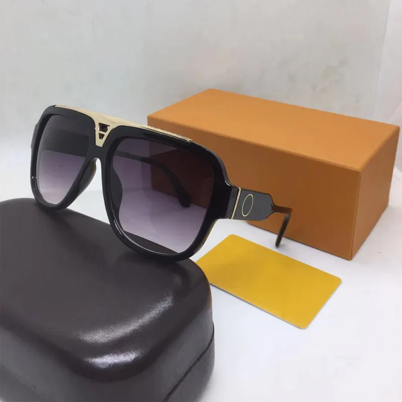 Klassische, beliebte Sonnenbrillen für Damen und Herren, Retro-Vintage, glänzendes Gold, Sommer, Unisex, schwarze Farbe, UV400, Brillen werden mit Box geliefert, übergroße Sonnenbrillen