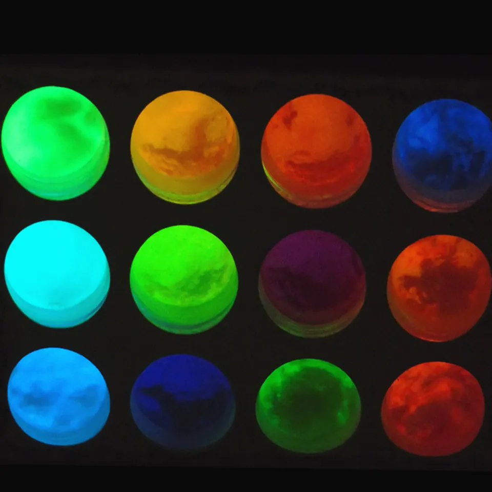 12 Grids Fluorescence Nail Glitter Powder Light Luminous Ultrafine Glowing Pigment Neon Phosphor In The Dark Nail