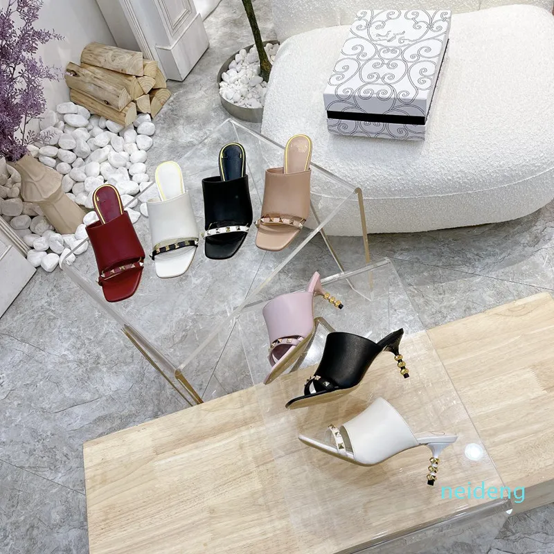2022 the newest ladies' sandals designer brand custom metal buckle high-heeled luxury series 885