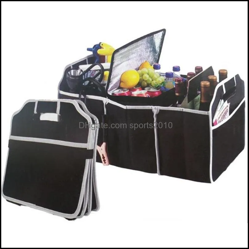 Foldable Fabric Non-woven Car Organizer car trunk Toy Food Container Box Bag Storage Trunk Box Portable Bag Storage Case 2color