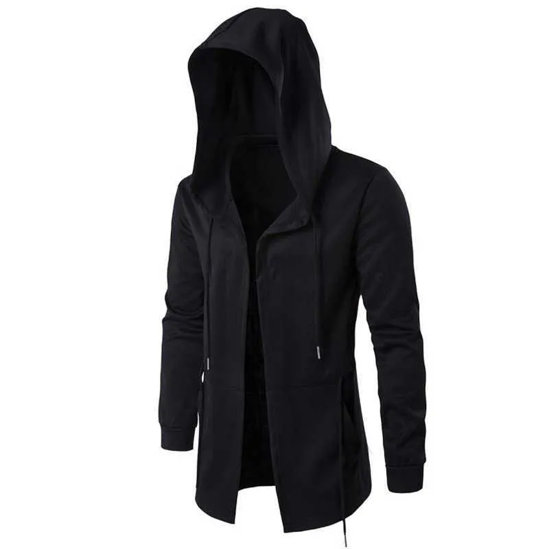 Long Design Hoodies Men Fashion Hip Hop Sweatshirt Streetwear