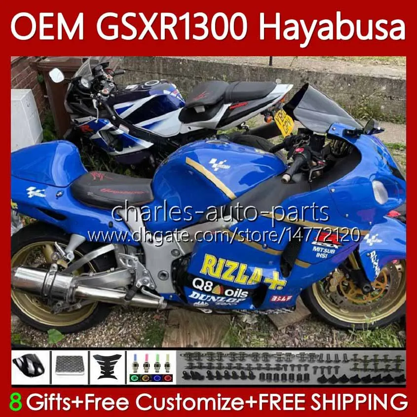 Injection Pour SUZUKI GSX R1300 Hayabusa GSXR 1300 CC 14 15 16 17 18 19 Corps 77No.312 GSXR-1300 Bleu jaune 1300CC 08-19 GSXR1300 08 2008 2009 2010 2011 2012 2013 Carénage