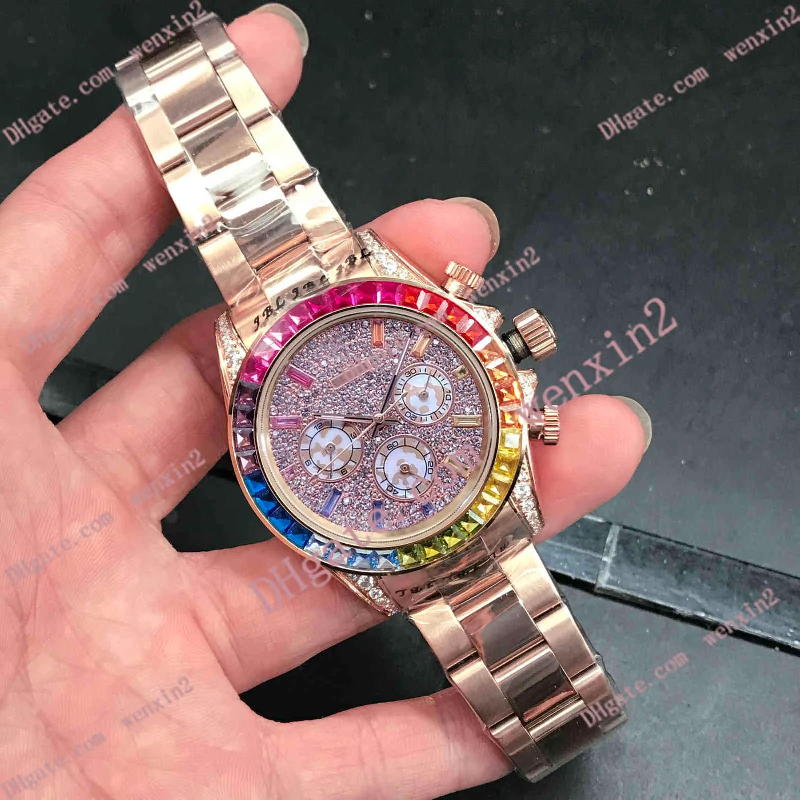 wysokiej jakości męski zegarek Diamond 40mm 2813 Automatyczne sportowe zegarki na rękę Stal Bez chronografu