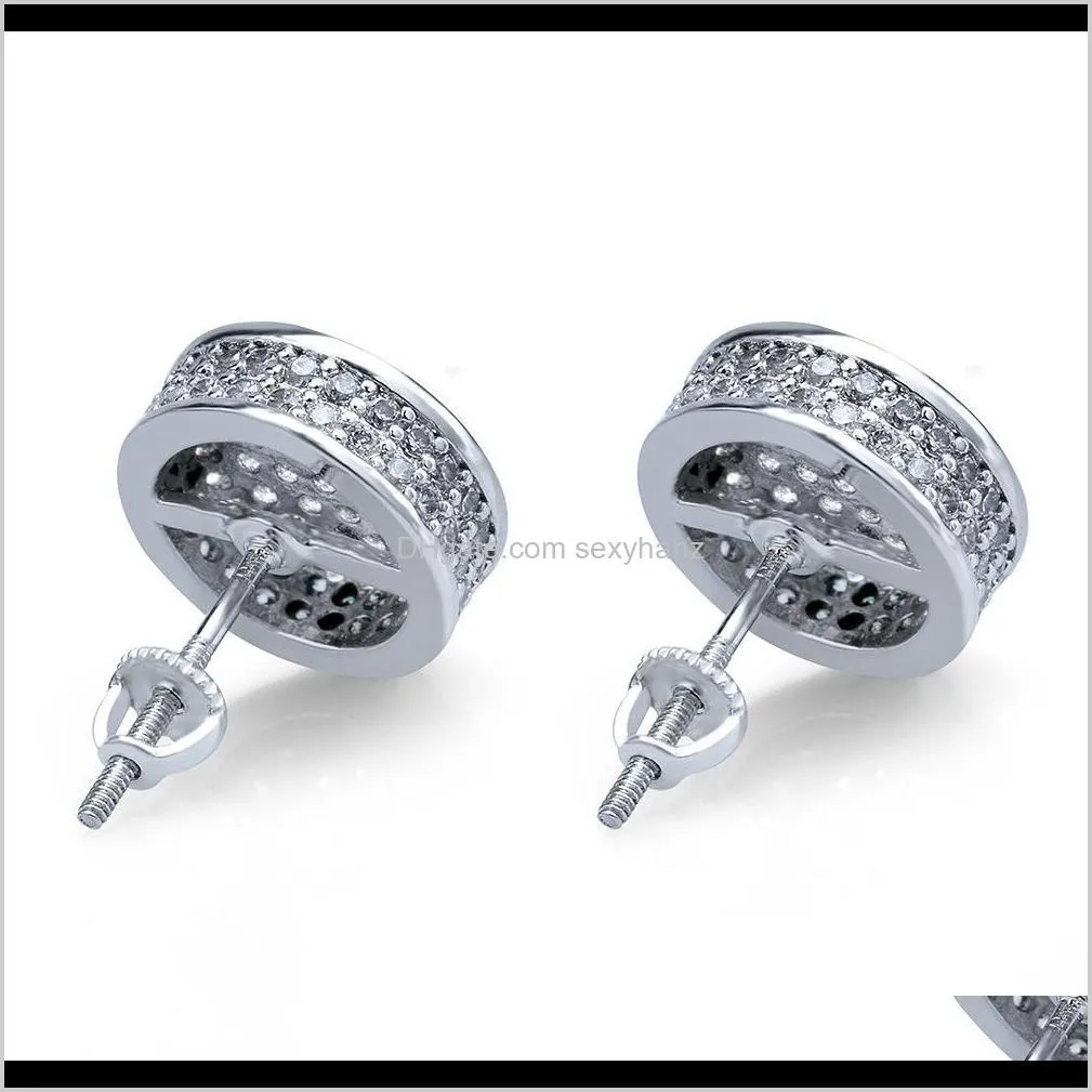 new cylindrical men`s ear nails zircon-filled hip-hop earnail jewelry europe and america