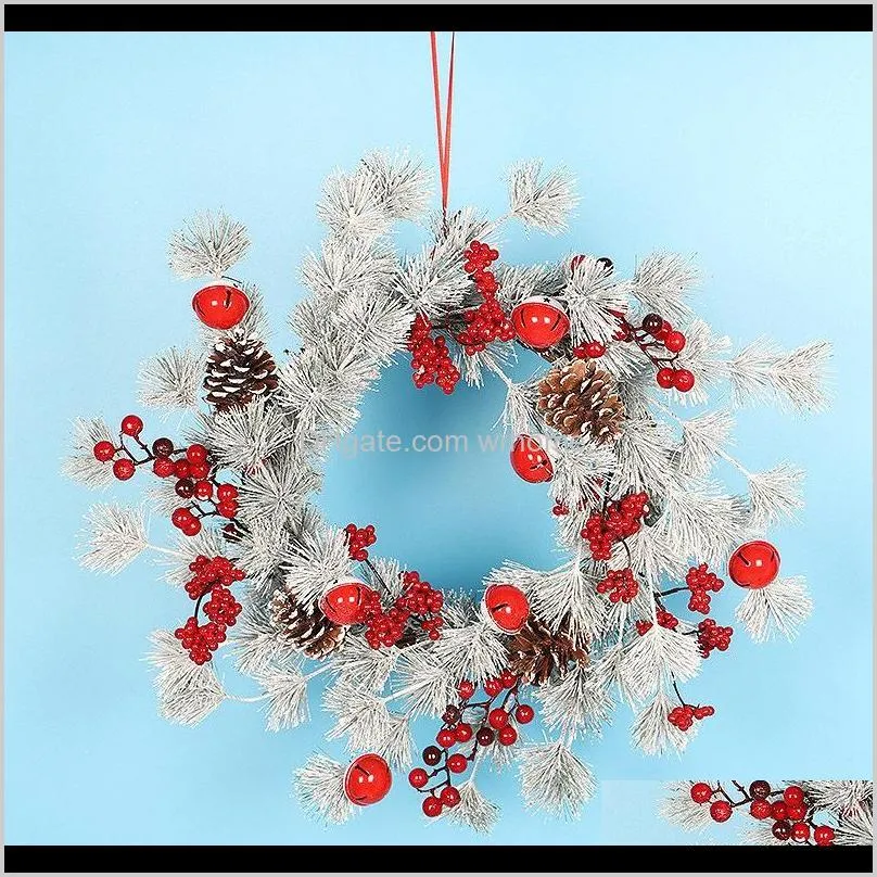 1Pcs 45cm for Front Door Natural Rattan Christmas Farmhouse Holiday Home Decorations Garlands1