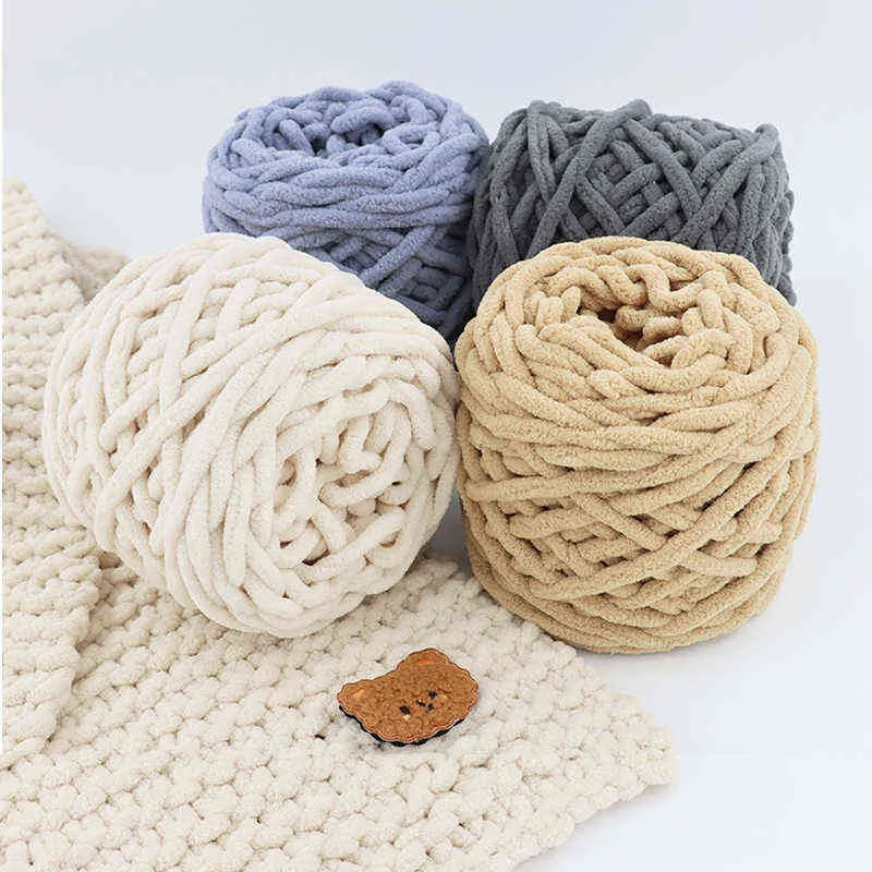 1pc 100gram chenille anson 두꺼운 양모 원사 스레드를 뜨개질을위한 면화에 대 한 코 튼 아크릴 아크릴 amigurumi 원사 y211129