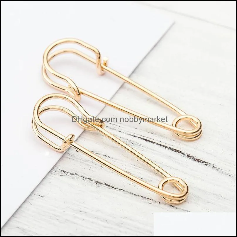 New creative Pin shape Stud Earrings Women Personalized simple brooch safety pin Earring For Female Fashion Jewelry in Bulk