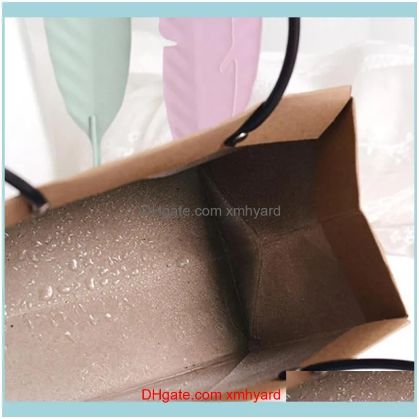 Gift Wrap 10pcs/set Paper Portable Flower Bags Waterproof Box For Shop